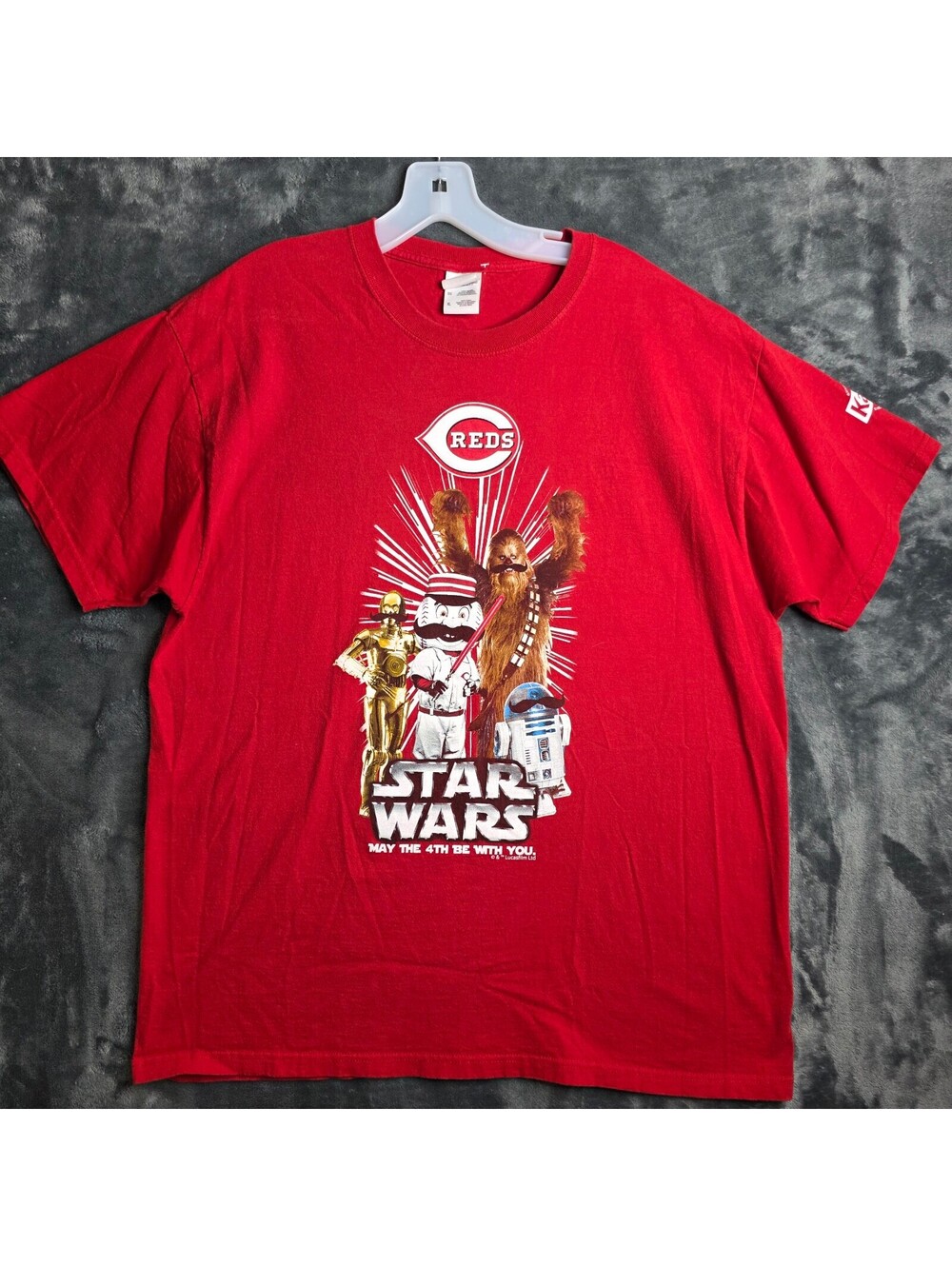 Cincinnati Reds T Shirt Mens XL Star Wars Stadium Giveaway May The 4th MLB Promo